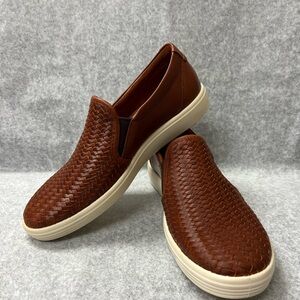 Women’s Ecco Soft 7 Woven Cognac Loafer